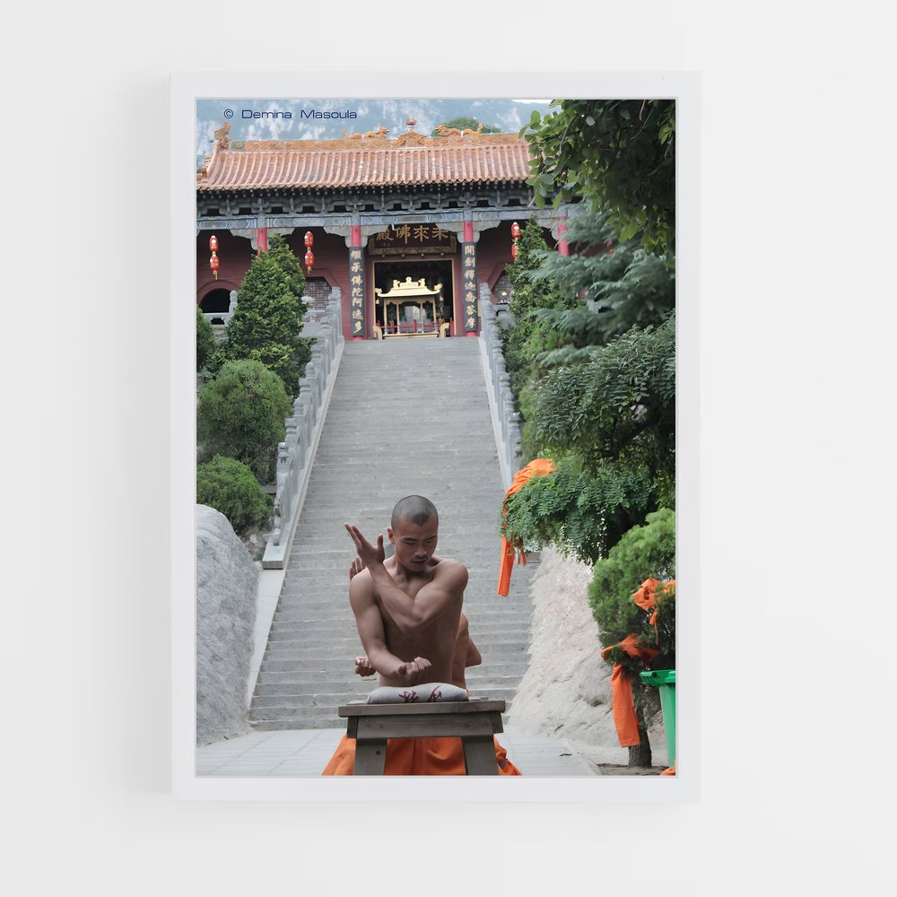 Poster Méditation au Temple – affiche Kung Fu (vue 3)